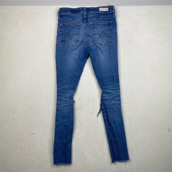 AG Adriano Goldschmied The Farrah Skinny Ankle Distressed Raw Hem Jeans Size 26R - Picture 4 of 11